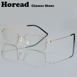 Denmark Brand Screwless Square Glasses Frame Men Women Titanium Ultra-light Light weight Eyewear Simple thin Eyeglasses Gafas