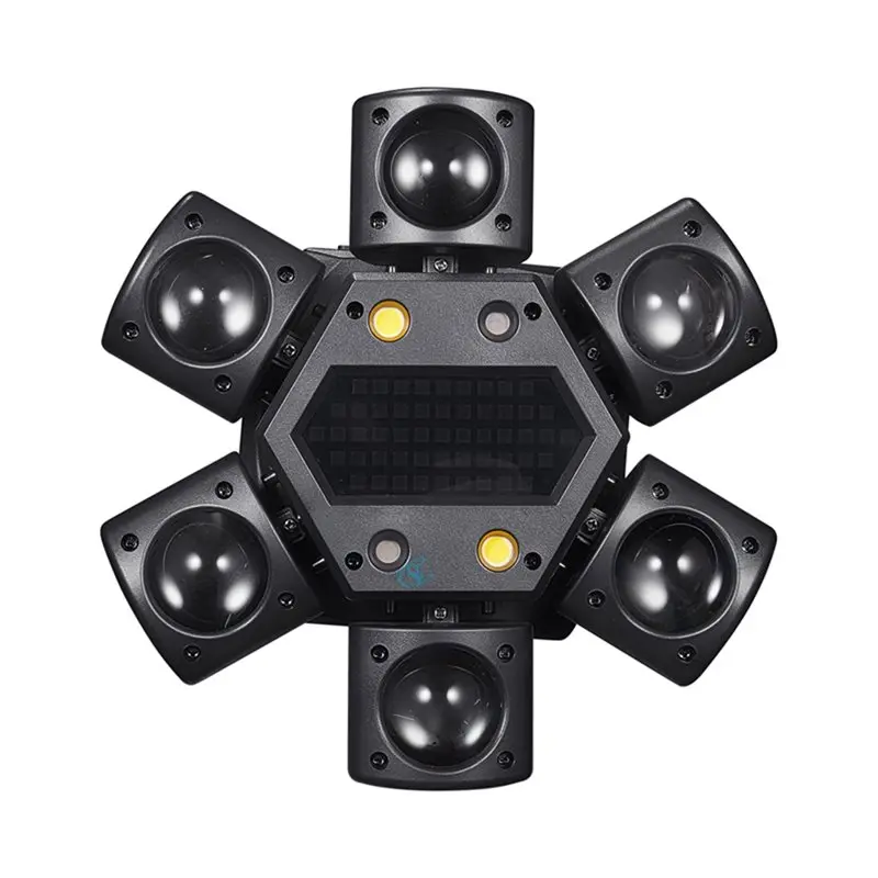 Stage Effect LED Moving Head RGBW 4In1 Mini Six Strobe Light Yellow Flash Lighting Dj Bar 512 Remote Control US Plug Ne
