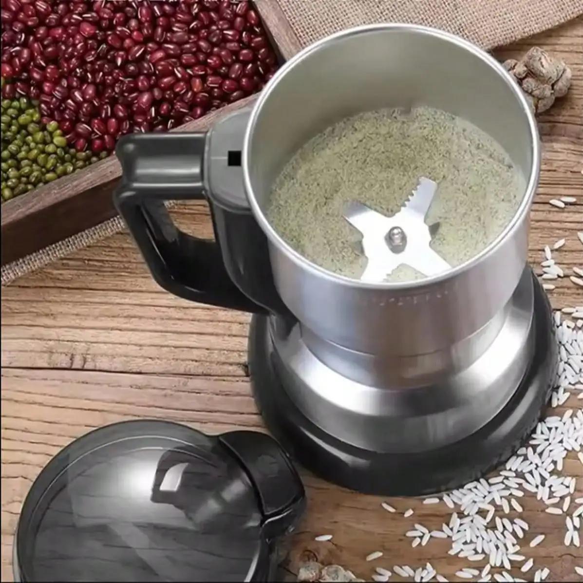 1 Pack High Power Stainless Steel Grain Grinder Mill for Kitchen Home Cooking Wall Crusher Holiday Gift