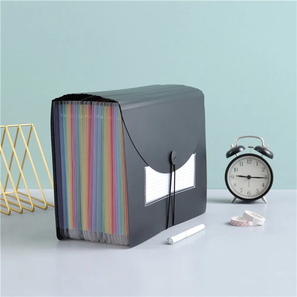 

Пластиковый органайзер для документов Rainbow Accordion, портативная папка для хранения бумаг, карточек и чеков, офисные принадлежности