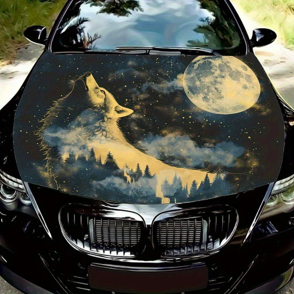 

Виниловая наклейка Howling Wolf In The Forest — универсальный бумажный материал, обертка на капот автомобиля, наклейка на внешний капот автомобиля, автомобиль