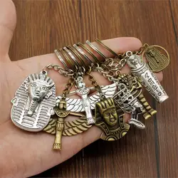 Hot Sale New Key Ring Motorcycle Keychain Egyptian Pharaoh Key Car Keychains Handmade Souvenir Gift For Women