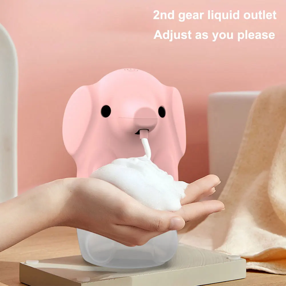 250mL Cute Elephant Automatic Soap Dispenser Children Cartoon Smart Touchless Infrared Quick Foaming Wash for Home Bathroom