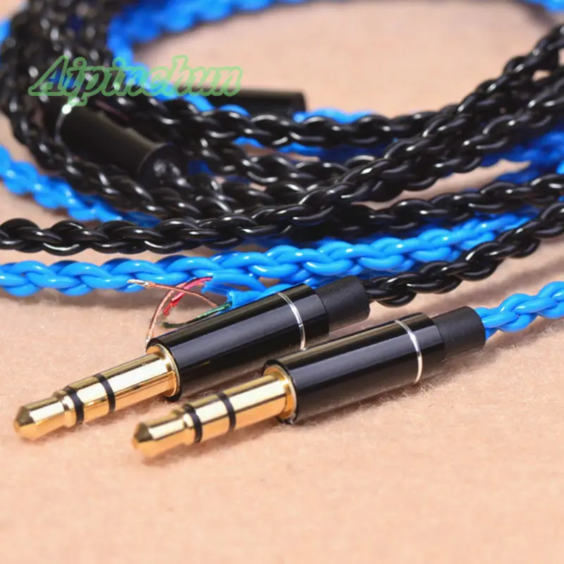 Aipinchun 3,5 мм 3-полюсный разъем для самостоятельной сборки наушников, аудиокабель, ремонт, Замена наушников, провод OFC, поддерживающий шнур AA0234