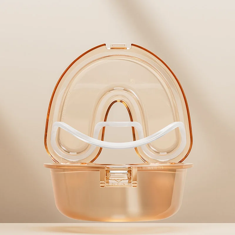 قطعة واحدة من صندوق تخزين الأسنان والمثبت على شكل حرف U، حاوية تمرغ الأقواس لتقويم الأسنان مع كوب دعامة للتنظيف