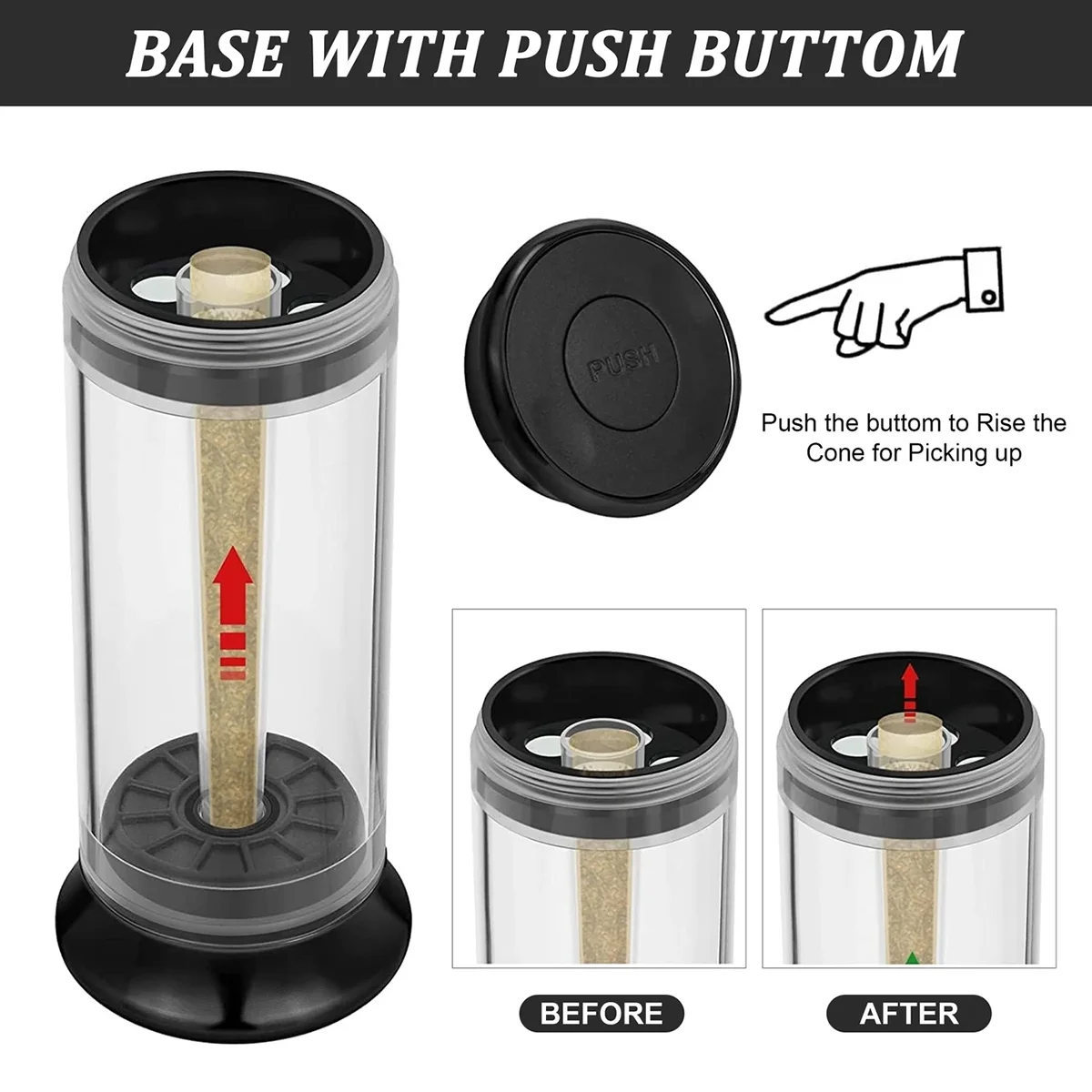 2-Inch 3-in-1 Metal Tobacco Grinder, Herb Cone Loader, Rolling Machine, Blunt Joint Roller, Grinding and Filling Storage All-In-One view 3
