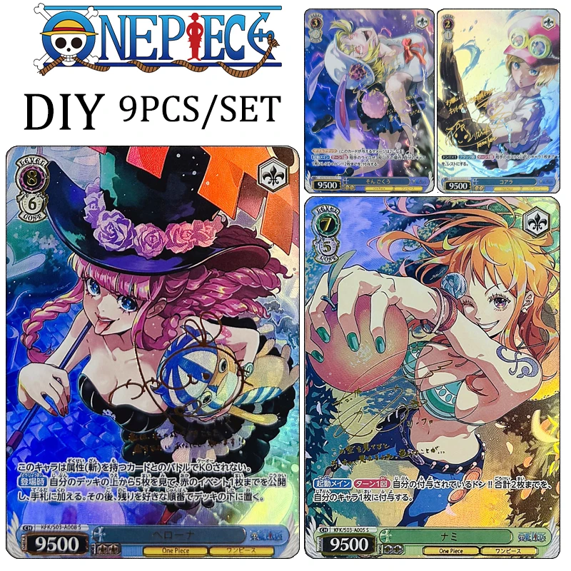 

One Piece DIY Hancock Vivi Yamato Perona Nami Rebecca Gold Signature Collectible Cards Christmas Birthday Present Bronzing gold