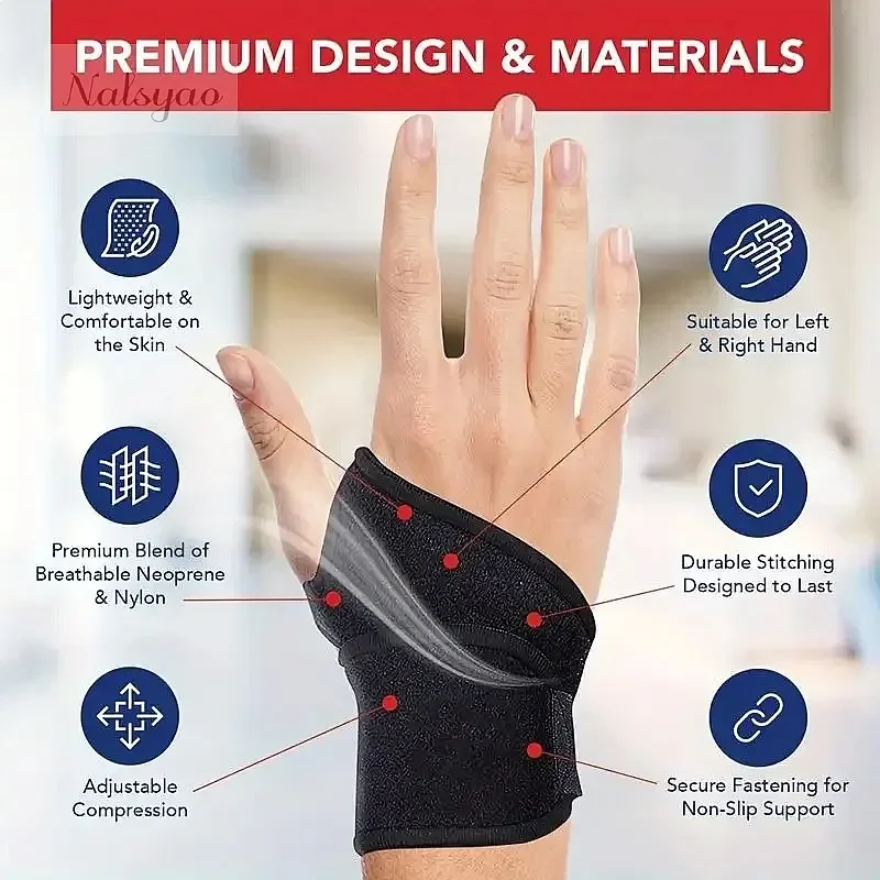 Adjustable Wrist Brace for Women Men Carpal Tunnel Support Wrap Strap Hand Pain Relief Fitness Gym Workout Right Left Hand