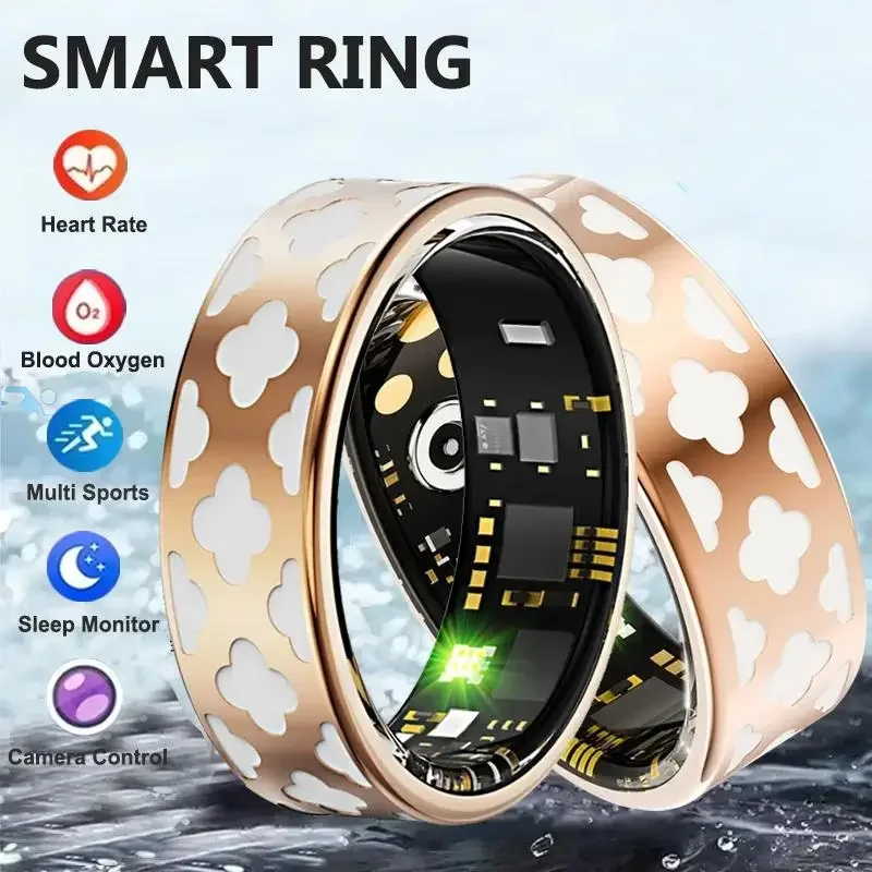 

QINO R18 Enamel Color Craftsmanship Smart Ring 5ATM Waterproof Heart Blood Oxygen Sleep Monitoring Health Fitness Women Gift