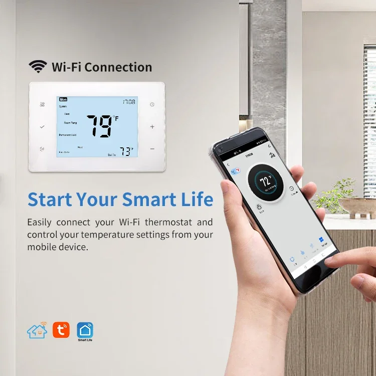 Weekly Programmable Digital Smart 24v Wifi Thermostat for Heating and Cooling System view 5
