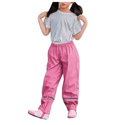 Children's Solid Color Loose Pencil Wind And Waterproof Mud Trousers Breathable Multi-function Casual Trouser For Boys And Girls