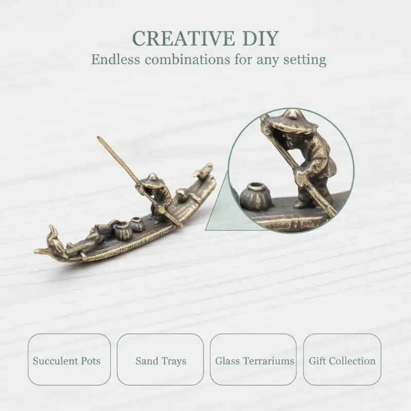 Retro Solid Brass Tea Pet Hand Carved Metal Craft Mini Ornament Home Desktop Decor Collection Gift for Tea Hobbyists