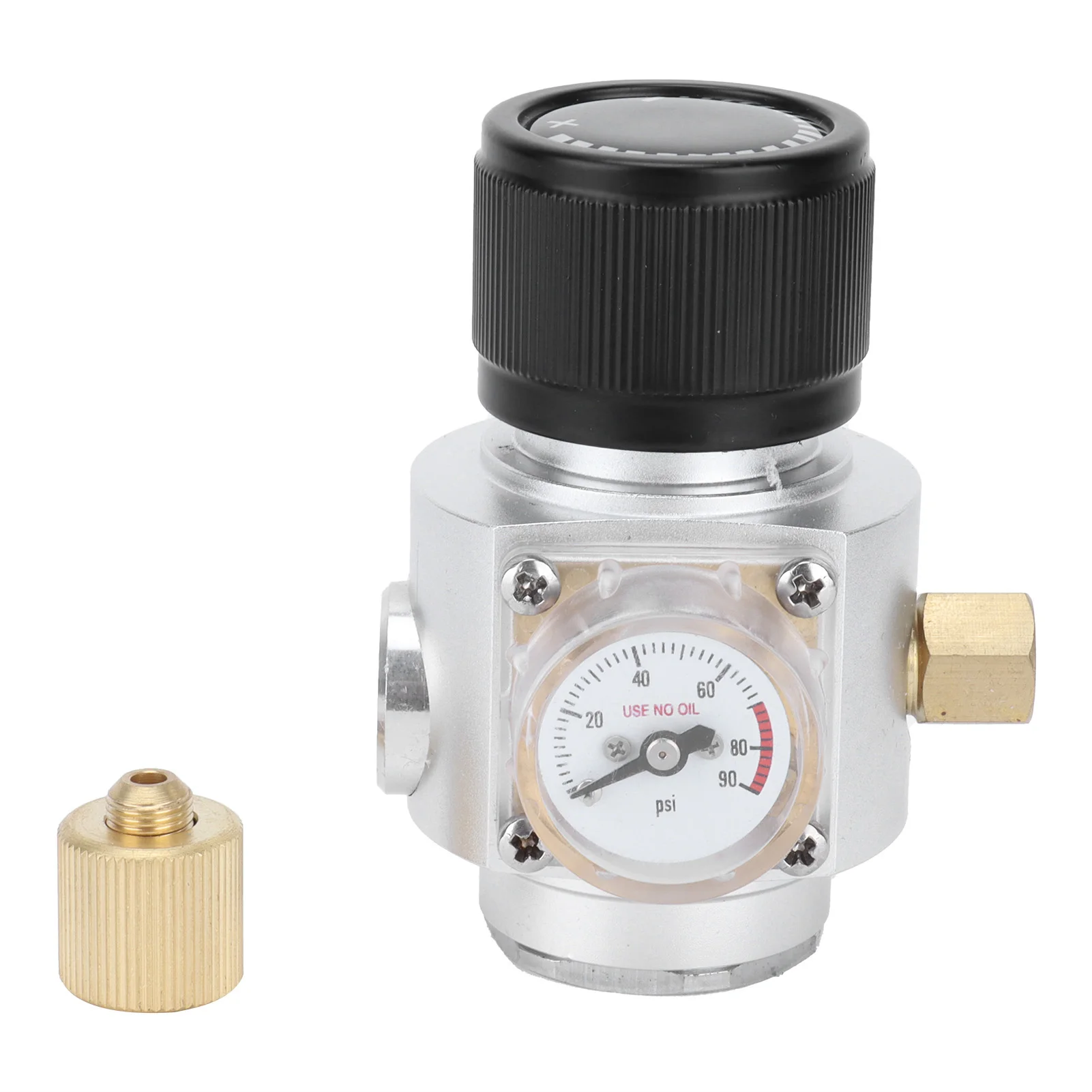 0-90PSI CO2 Regulator 3/8in Stainless Steel Soda Water Pressure Reducing Valve for Homebrew Pressure Regulator Brewing Accessory