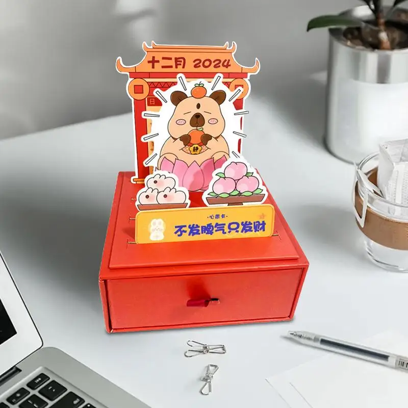 Creative Calendar For Desk Desk Desktop Calendar Cute 2025 Lucky Calendar With Small Drawers Desktop Ornaments Creative For Home