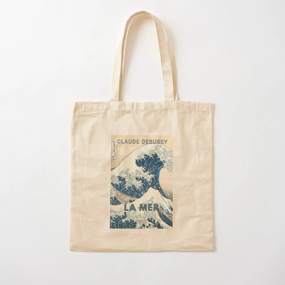 Debussy - LA MER Tote Bag حقيبة حمل لطيفة من القماش حقيبة يد نسائية