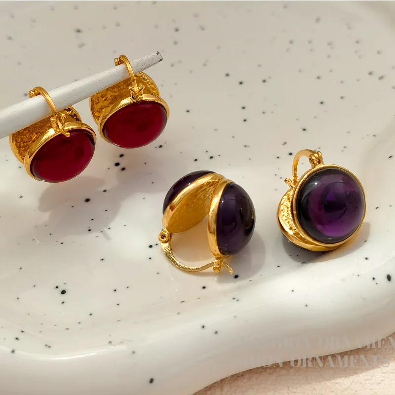 Trendy Jewelry Vintage Temperament Glass Earrings For Women Party Gifts Simply Design Ear Accessories 2023 Trend New Hot Sale
