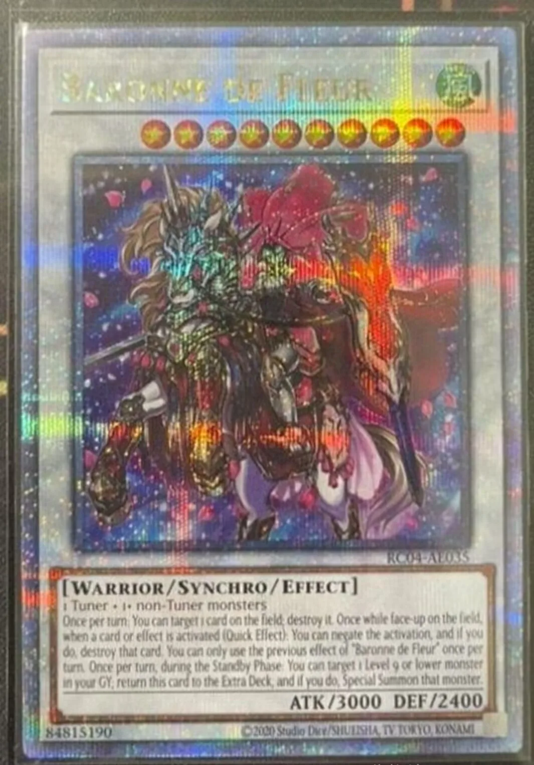 

Yugioh KONAMI Duel Monsters RC04-AE035 Baronne de Fleur 25th Quarter Century Secret Rare Asian English Collection Mint Card