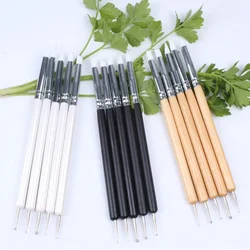 New 5Pcs/set Double-ended Dotting Tools Set Nail Art Embossing Tools Pottery Craft Art Silicone Brushes Pottery Clay Tool