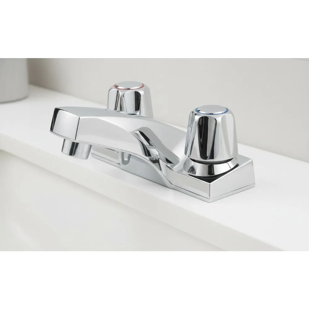 

Elegant 2-Handle Bathroom Faucet in Polished Chrome, Water-Efficient for Modern Homes