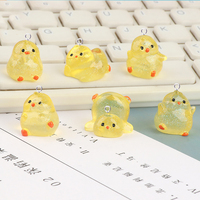 10pcs Cute Sparkling Yellow Duck Charms for Jewelry Making Kawaii Animals Pendants Crafts DIY Earring Keychain C511