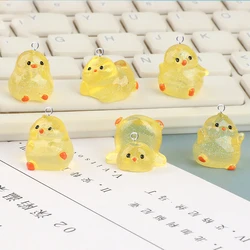 10pcs Cute Sparkling Yellow Duck Charms for Jewelry Making Kawaii Animals Pendants Crafts DIY Earring Keychain C511