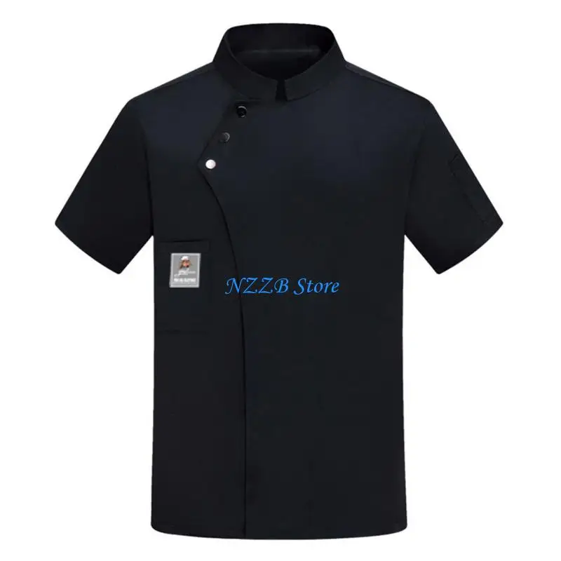 Manteau Chef respirant T21F, uniforme du personnel cuisine professionnel en tissu coton