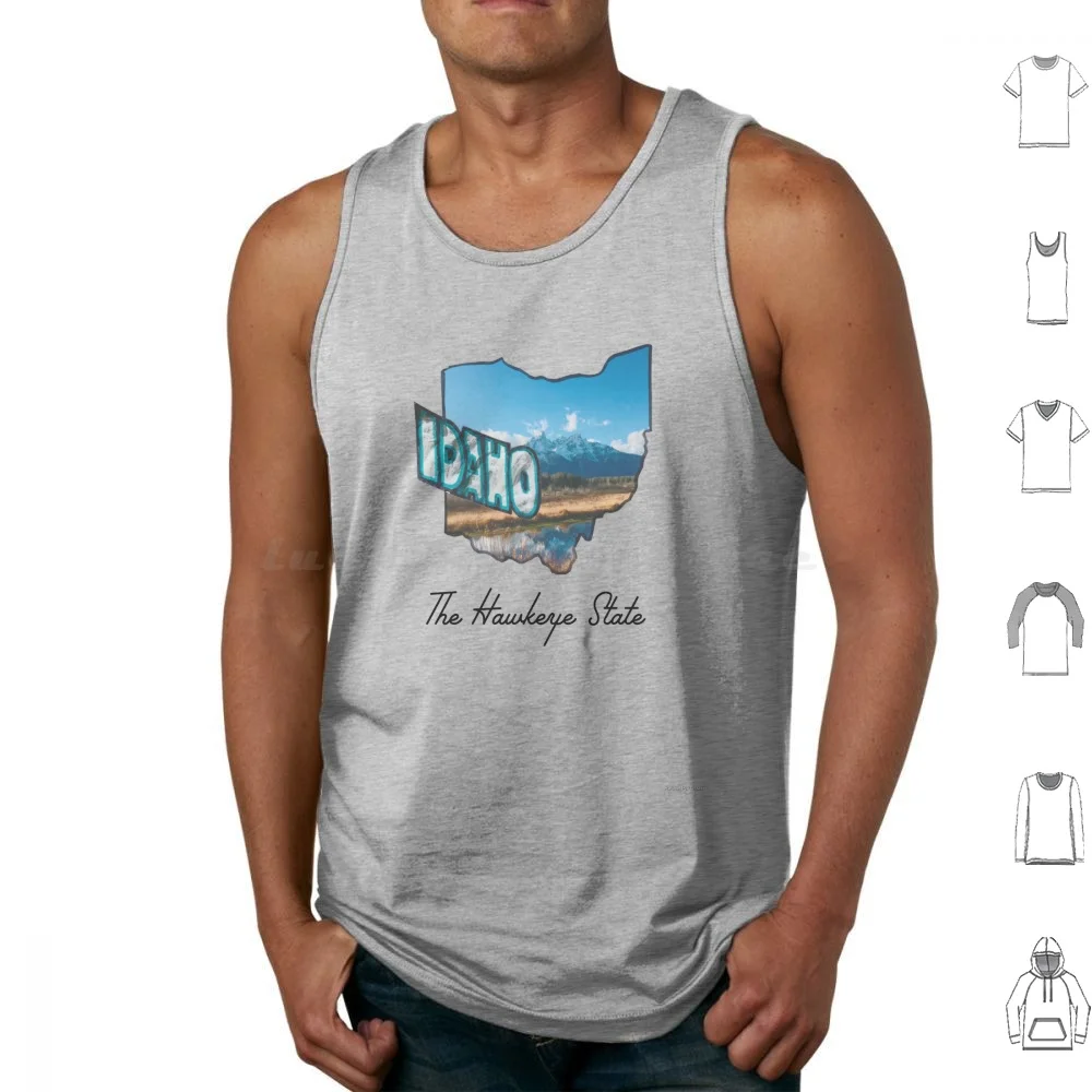 Idaho Is Iowa Is Ohio In Wyoming Tank Tops Print Cotton Idaho Iowa Ohio Tetons