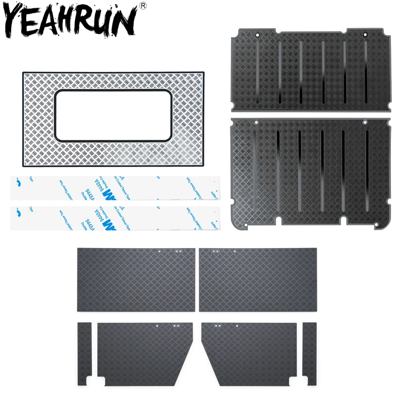 YEAHRUN TRX4 Metal Anti-Skid Plate RC Car Luggage Rack Side Door Sunroof Decorative Guard for 1/10 TRX-4 Defender Parts