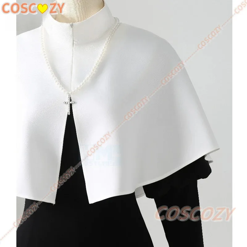 2025 11 مارين أزياء تنكرية قلادة شعر مستعار الموسم الأول 2 نساء فتاة راهبة موحدة كيتاجاوا فستان أسود الهالوين C