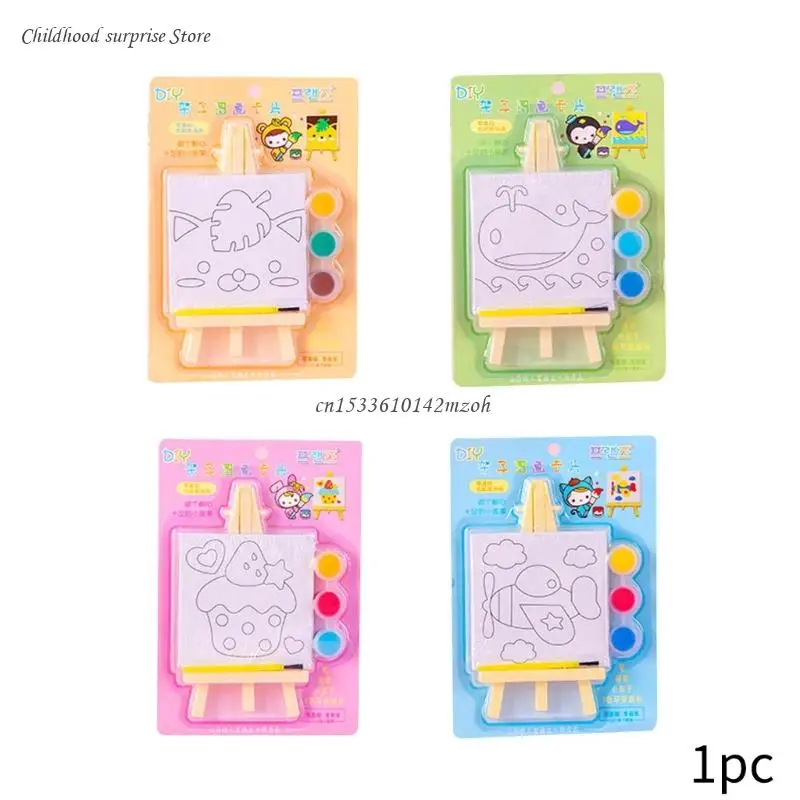 

Kid DIY Painting Shelf Mini Oil Painting Board Hand Drawing Bracket Toy Dropship