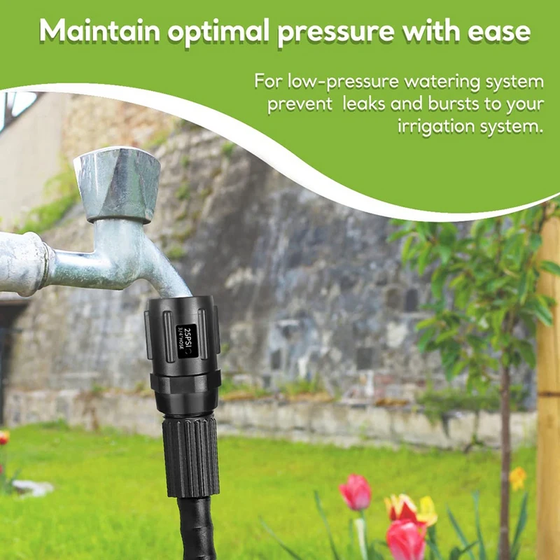 Регулятор давления капельного орошения PORK, 25 фунтов на квадратный дюйм, редуктор давления капельного орошения с резьбой для шланга, 2 шт.