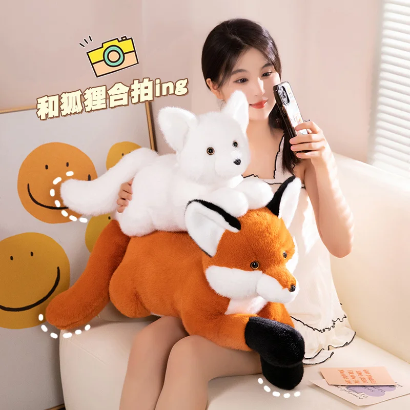 45cm 65cm 90cm Fake fox Throw Pillows Kawaii Soft And Comfortable Stuffed Animals Holiday Gift Send Friends And Family