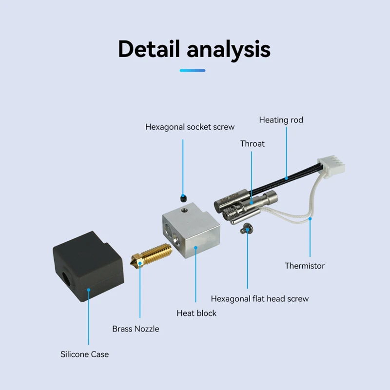 Untuk Anycubic Kobra S1 Hotend Kobra S1 Combo Hotend Kit untuk Anycubic Kobra S1 Nozzle Print Head S1C Aksesoris Printer 3D