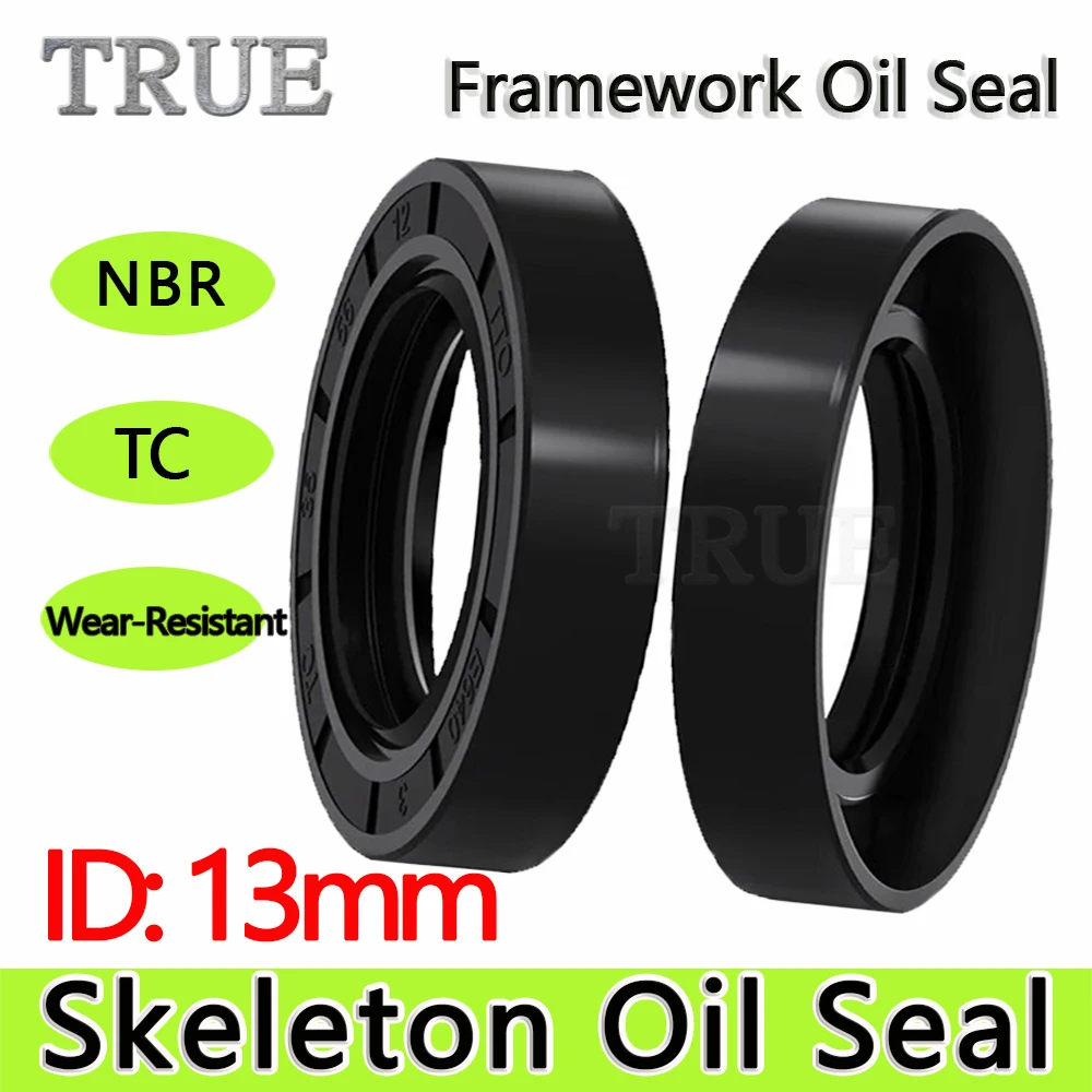 

Skeleton Oil NBR Shaft Oil Seal TC-13*25*24*29*19*20*22*31*4/5/6/7/8 Rubber Covered Double Lip With Garter Spring