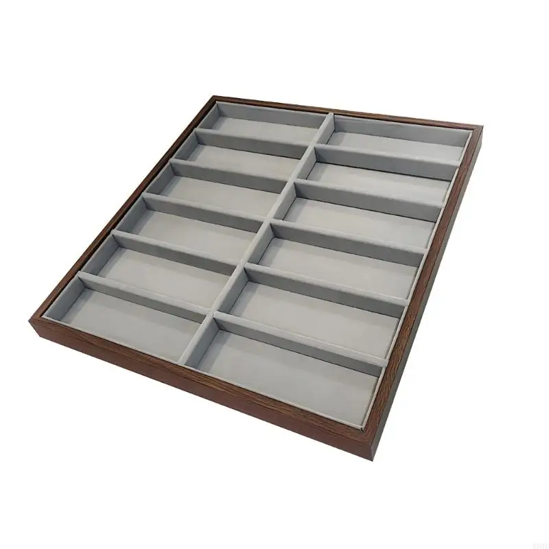 Eleganter Brillenhalter aus Holz und Flanell innen B03E – Detail 3
