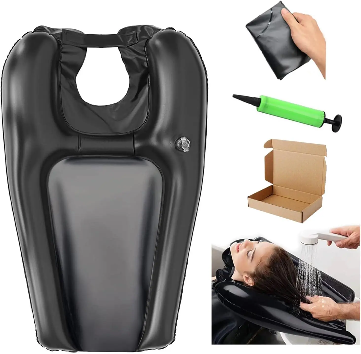 Portable shampoo bowl, inflatable basin can help elderly people, those in bed or those going out to wash their hair