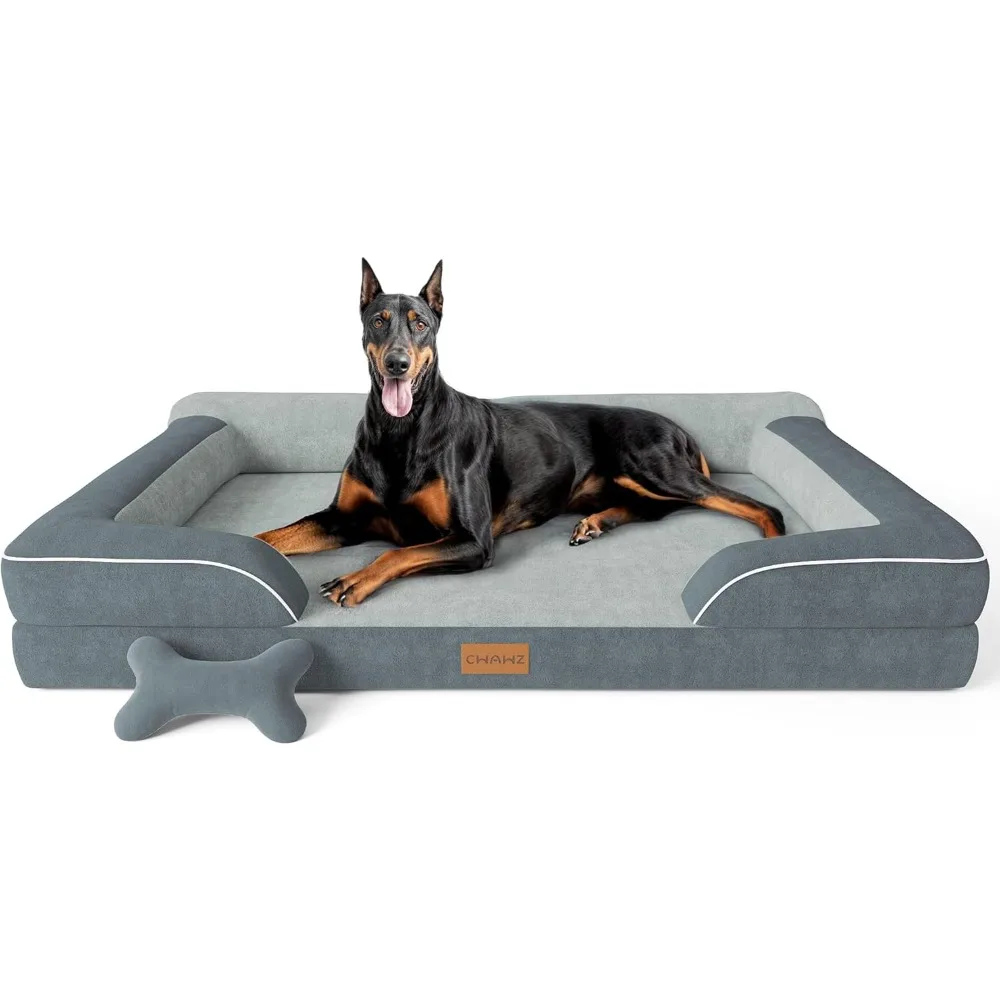 

XXL Dog Bed for Extra Large Dogs, Giant Orthopedic Dog Bed with Cooling Gel Memory Foam, Waterproof Dog Bed with Removable Washa