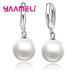 Fashion Freshwater Pearl Earring Accessories 925 Sterling Silver Huggie Earwire Hoop Earrings For Women/Girls
