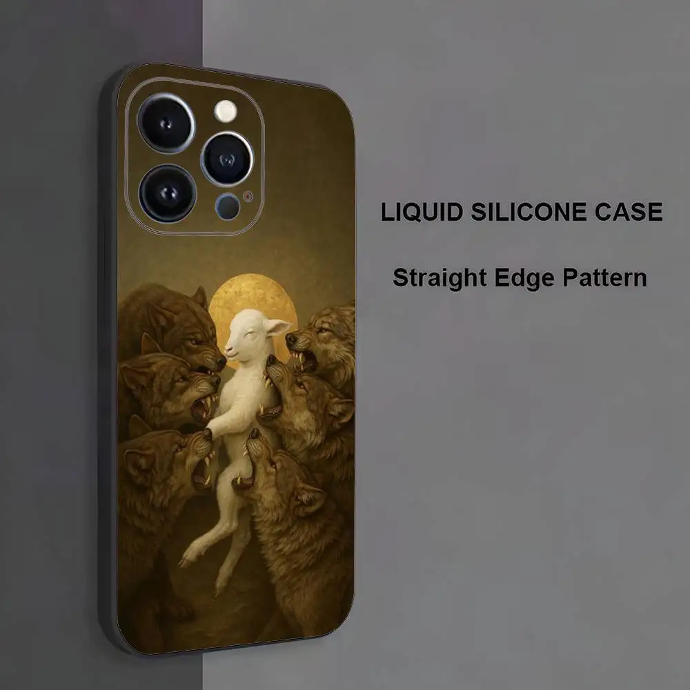 حافظة هاتف كريستيان لامب لهاتف آيفون 17,16,15,14,13,12,11,Pro Max,XS,X,XR,SE,Mini,8,7,غطاء أسود من السيليكون الناعم