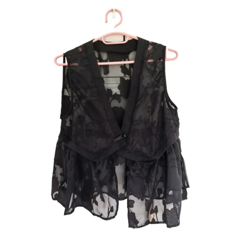 High-end National Style Jacquard Vest Jacket Women's New New Chinese Heavy Industry Thin Vest Top Exquisite and Simple Leisure