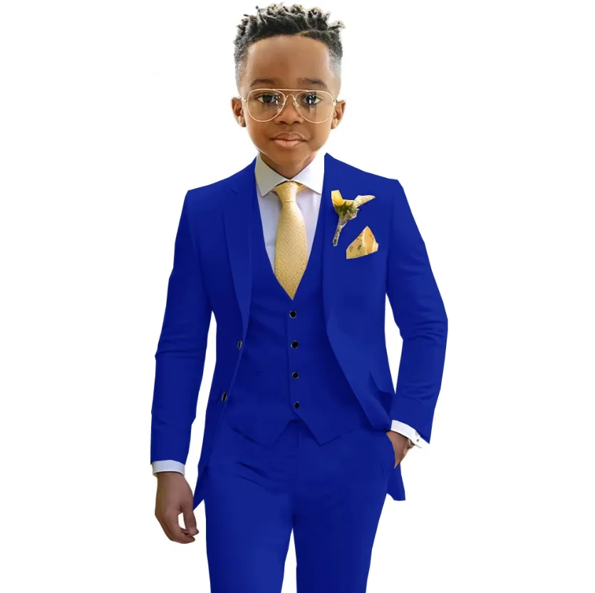 Boys Suit Mint Green Casual Blazer Slim Fit Young Clothes 3 Piece Set Kids Jacket Pant Vest Slim Fit Custom Wedding Tuxedo
