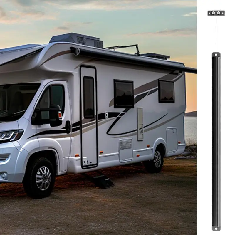 RV Screen Door Closer Aluminum Screen Door Piston Aluminum Spring Pull Handle Kit Auto Close Adjustable Tension For Mobile Home