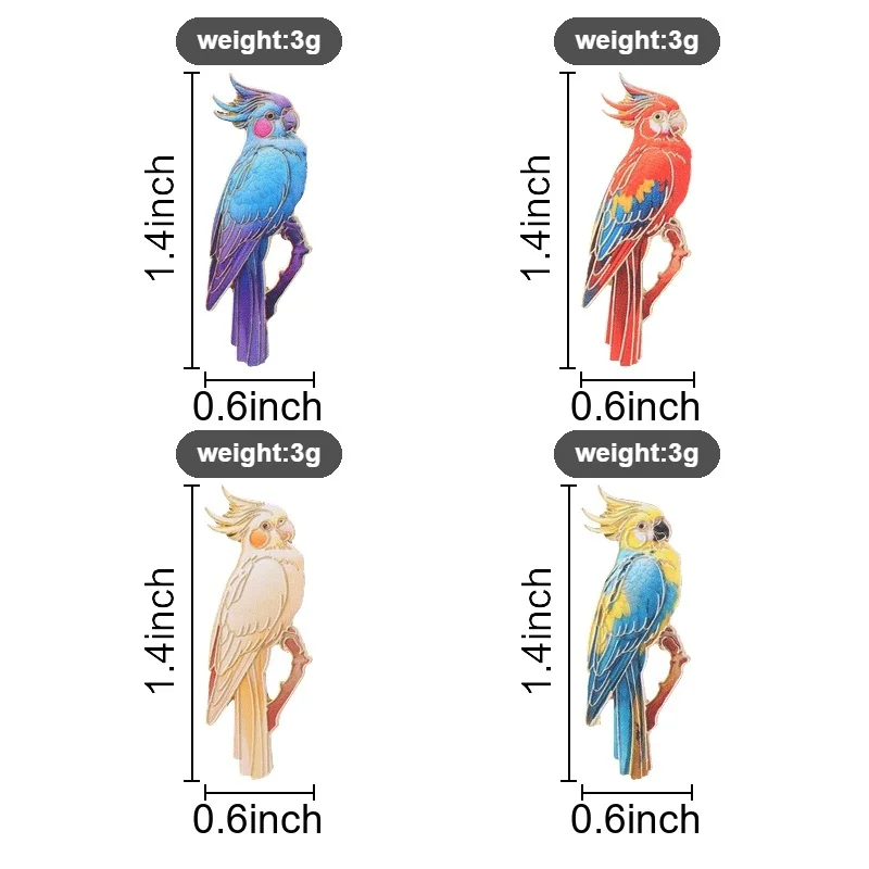 Red Orange Cockatoo Enamel Pin Watercolor Gradient Style with Yellow Blue Wing for Bird Lovers Vintage Outfit and Gift