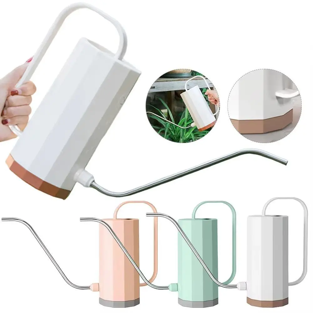 1.2L البستنة مسقاة الفولاذ المقاوم للصدأ صنبور طويل النبات الرش الري وعاء المنزلية القابلة للإزالة فوهة