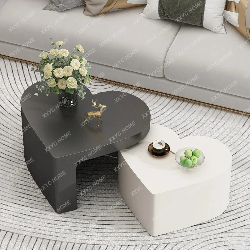Minimalist Cream Style Personality Creative Fashion Heart Shaped Coffee Table Living Room Small Unit Light Luxury
