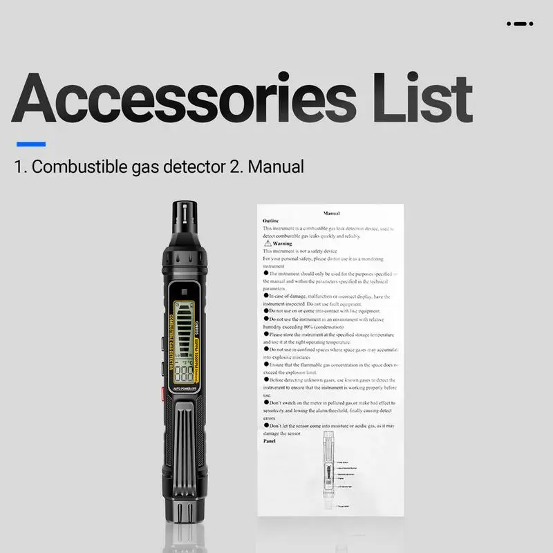 Combustible Leak Detector Natural Air Tester Stick With Audible And Visual Alarm Combustible Air Sensor Tester For Indoor