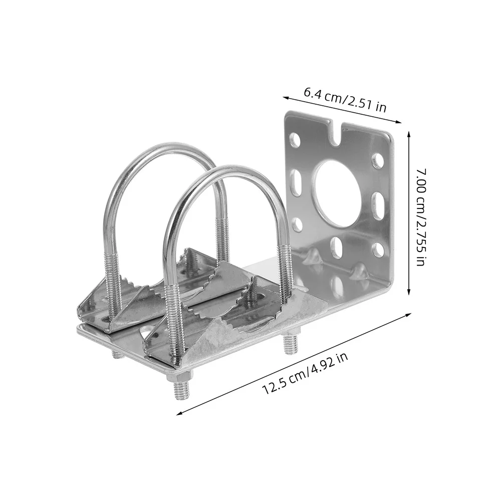 2 個のアンテナポールマウントブラケットアルミ合金 L 型クランプ屋外ユニバーサルマウントポールラック衛星アンテナ用