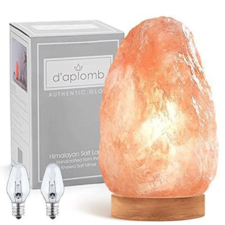 

100% Authentic Natural Himalayan Salt Lamp;Large Hand Carved Natural Chunk Pink Crystal Rock Salt from Himalayan Mountains; Dim