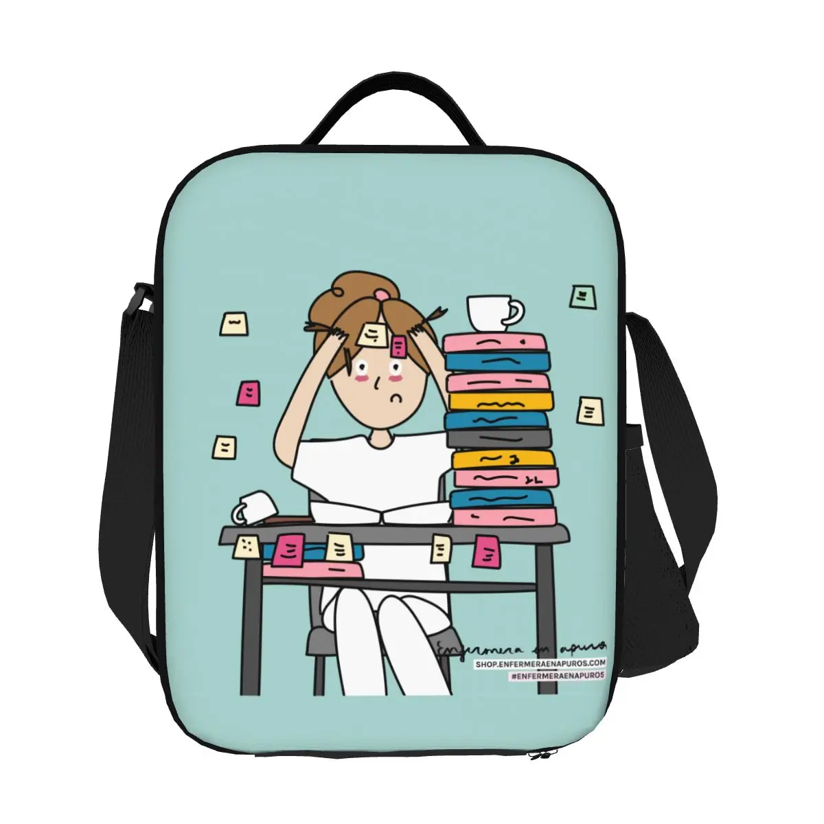 

Custom Enfermera En Apuros Nurse Medical Health Resuable Lunch Boxes for Women Leakproof Thermal Cooler Food Insulated Lunch Bag