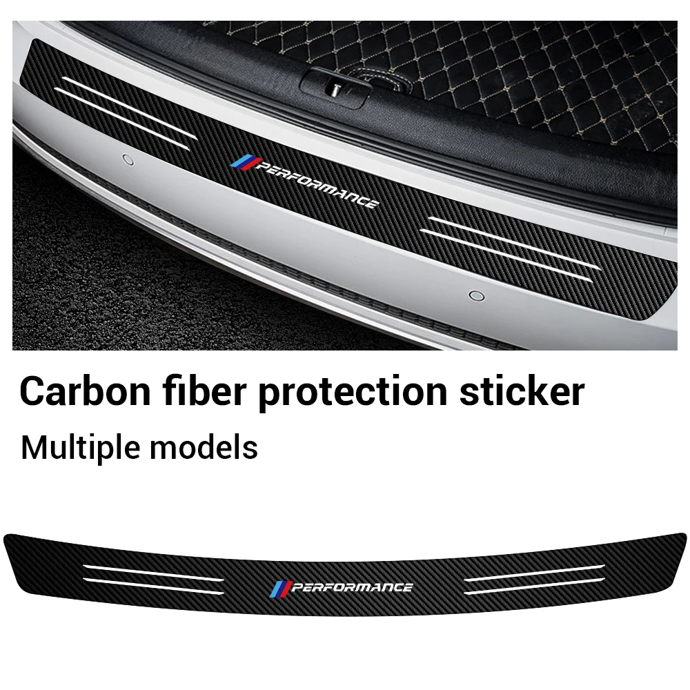 1pc Car Tail trunk Rear Bumper Protector Carbon fiber Sticker For BMW Performance M M1 M2 M3 M4 M5 M6 M7 E39 E46 E60 E90 E91 X3